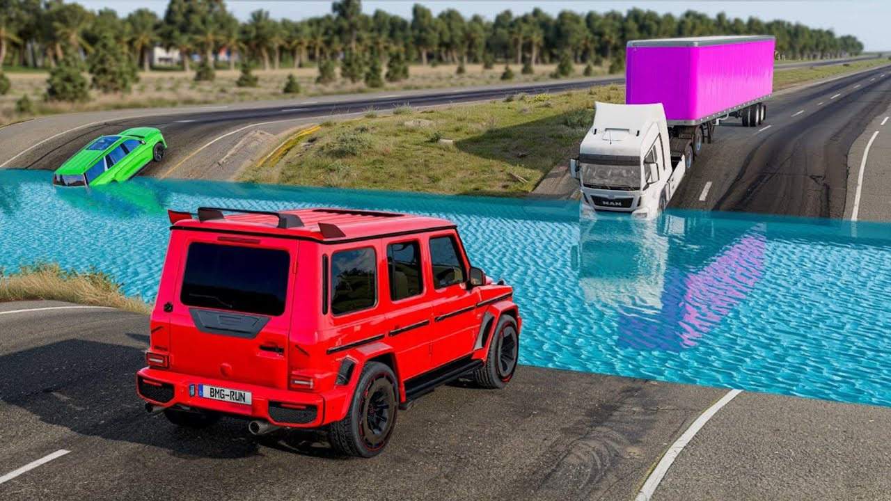 Cars vs Deep Water Challenge  in BeamNG Drive!