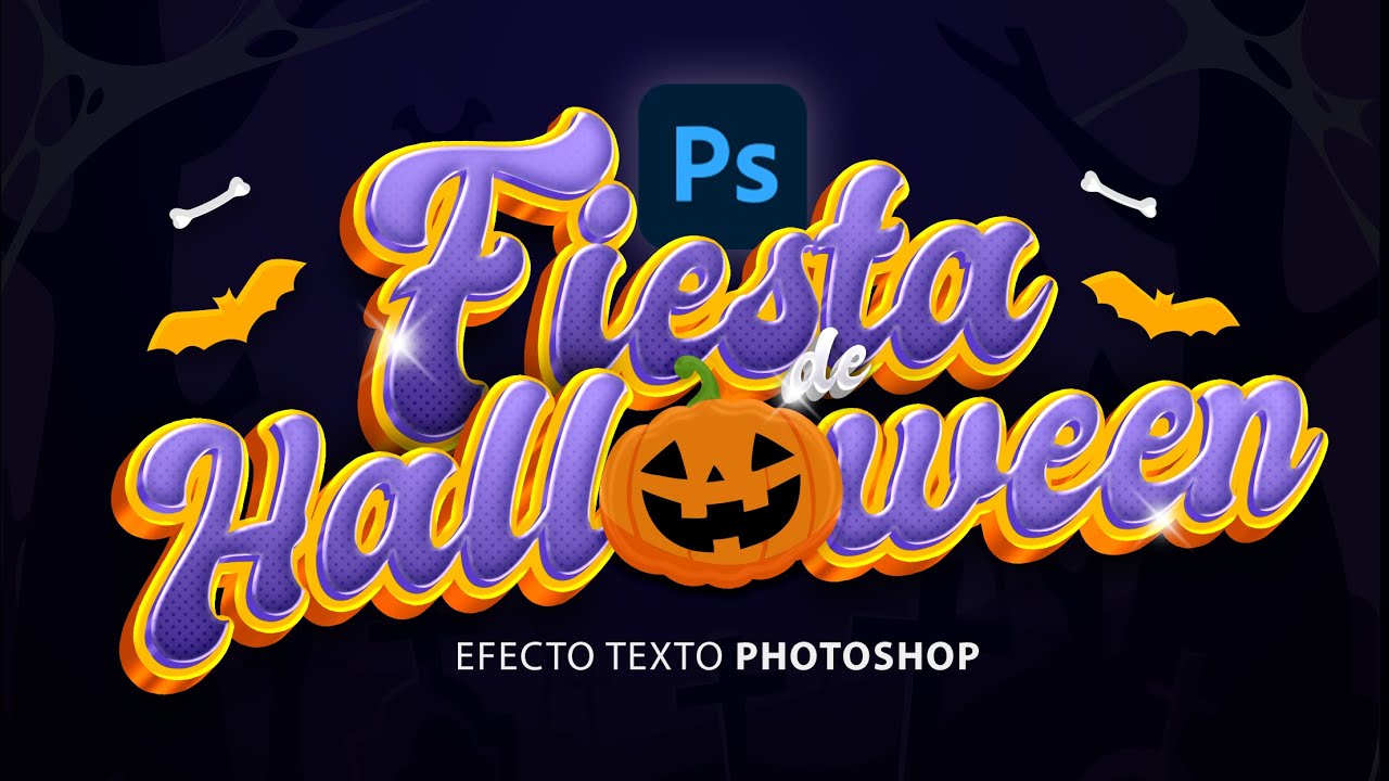 Texto de Halloween 3D en photoshop