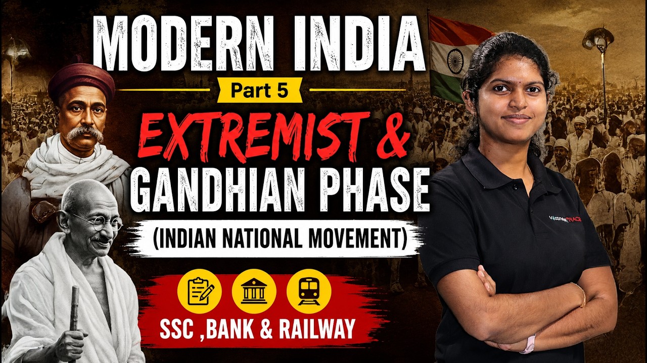 MODERN HISTORY- Extremist & Gandhian Phase Part - 5 |  SSC & Railway | By Sameeksha | Veranda Race