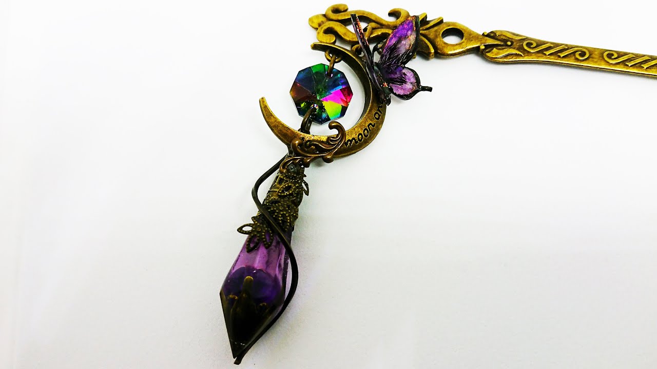 紫蝶の簪レジン♪Purple butterfly hairpin resin♪