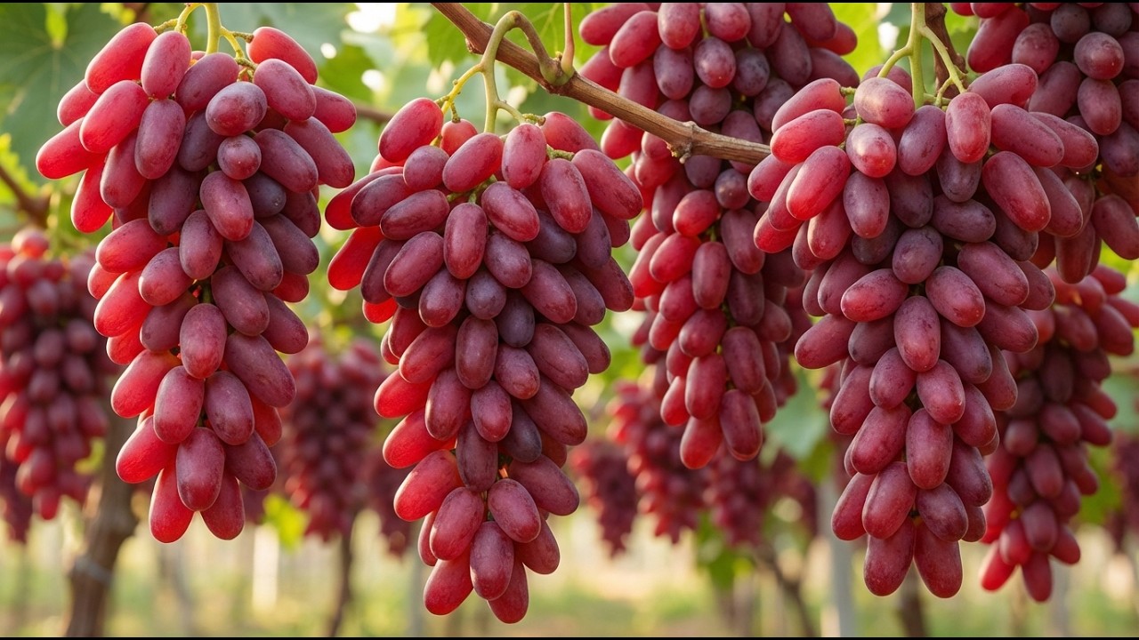 How Crimson Seedless Grapes Are Grown | From Green Grapes to Perfect Crimson Clusters