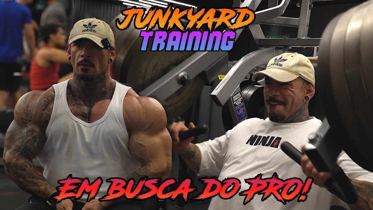 TREINO DE PEITO COM XICORIA EM BUSCA DO PRO CARD! TREINO JUNKYARD