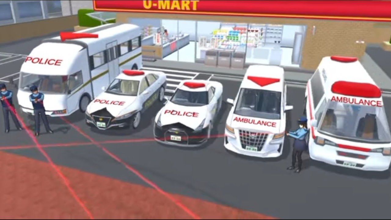 All Police Car 🚓🚨 Collection At U Mart | Sakura School Simulator 