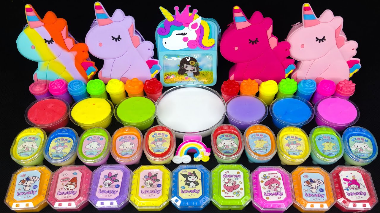 Slime Mixing Random With Unicorns & Glitter | Mixing Many Things Into Slime! Satisfying Slime Videos