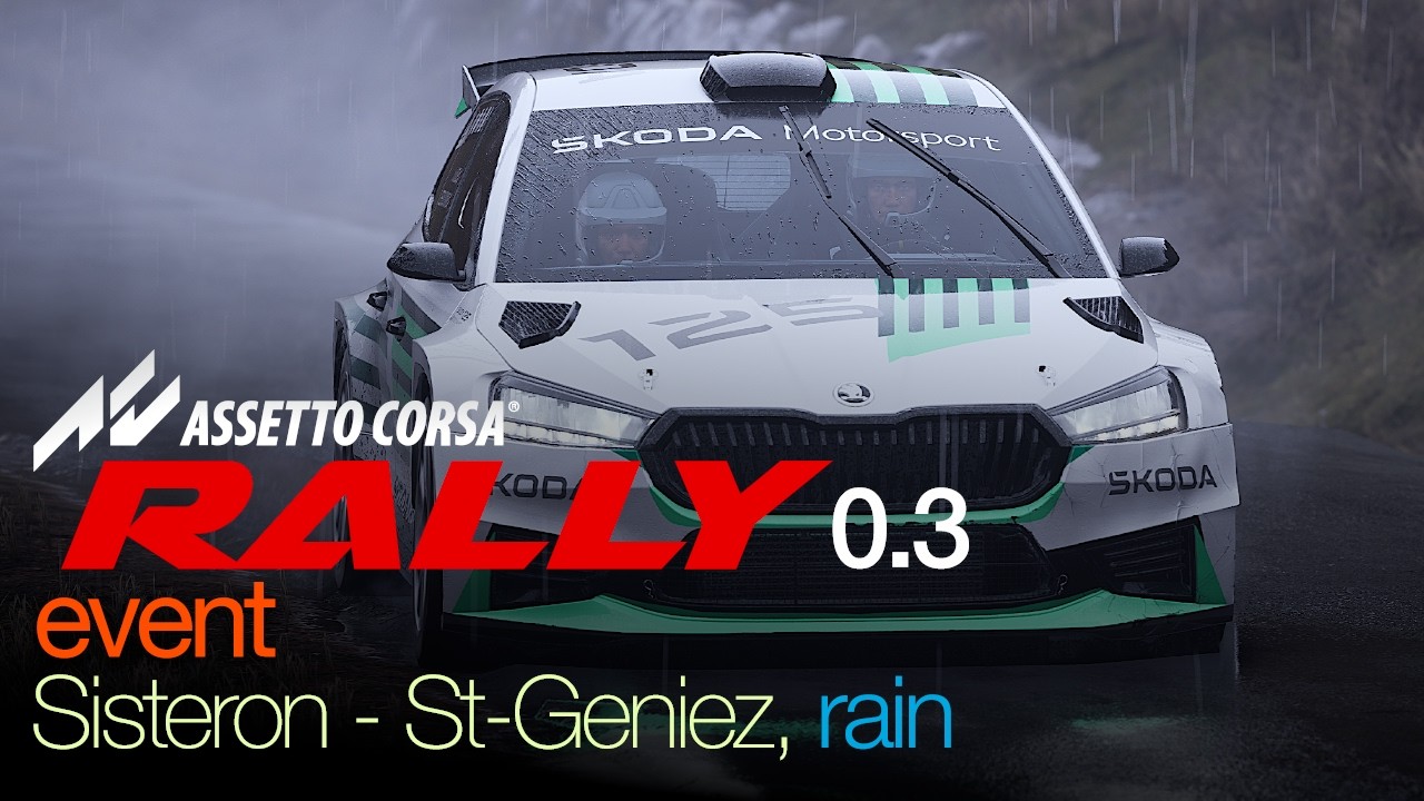 Assetto Corsa Rally v0.3 – Skoda Fabia RS Rally2 | Sisteron - St-Geniez (Replay/Setup / Event rain)