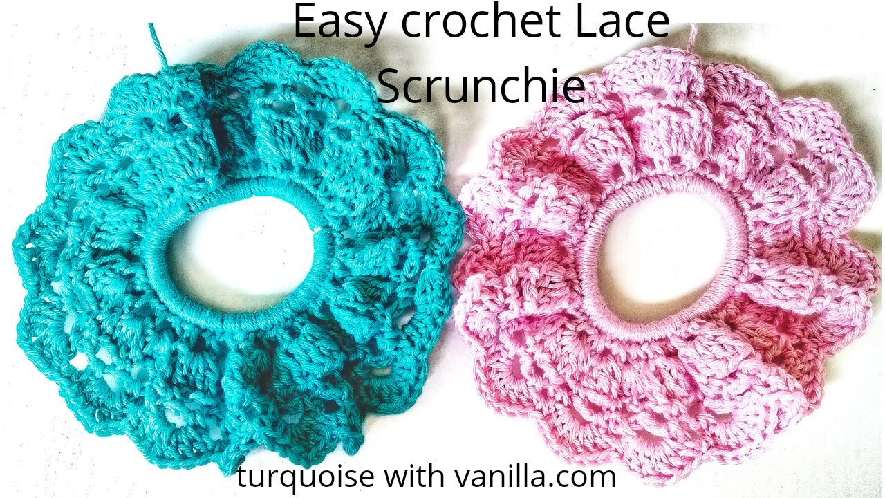 How to crochet an easy lace Scrunchie