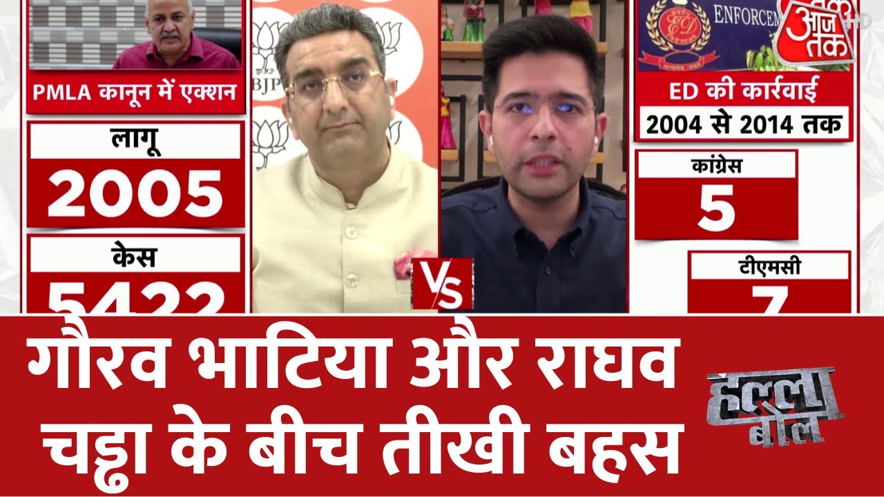 Halla Bol: BJP प्रवक्ता Gaurav Bhatia और AAP सांसद Raghav Chadha के बीच वार-पलटवार | Manish Sisodia