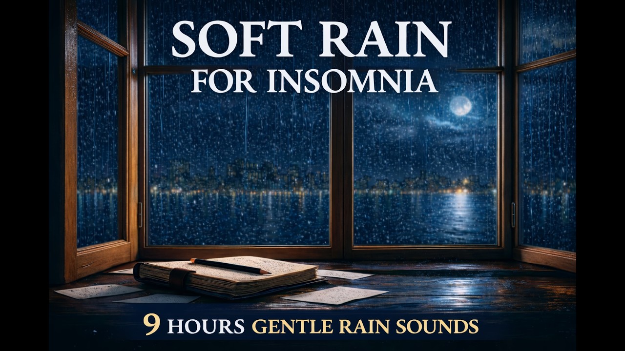Soft Rain for Insomnia 🌧️ 9 Hours of Gentle Rain Sounds for Deep Sleep