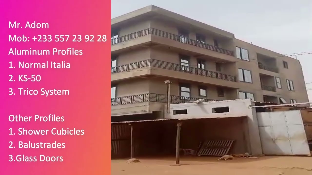 Building in Ghana KS 50 Window Glass installation |Ep-114 | Mr. Adom Alu  Profiles #brightandclara
