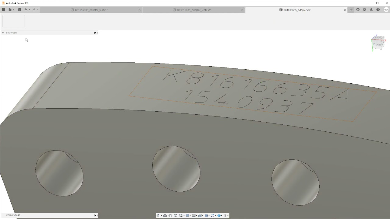 fusion 360 - text on curved surface - 3 axis cam