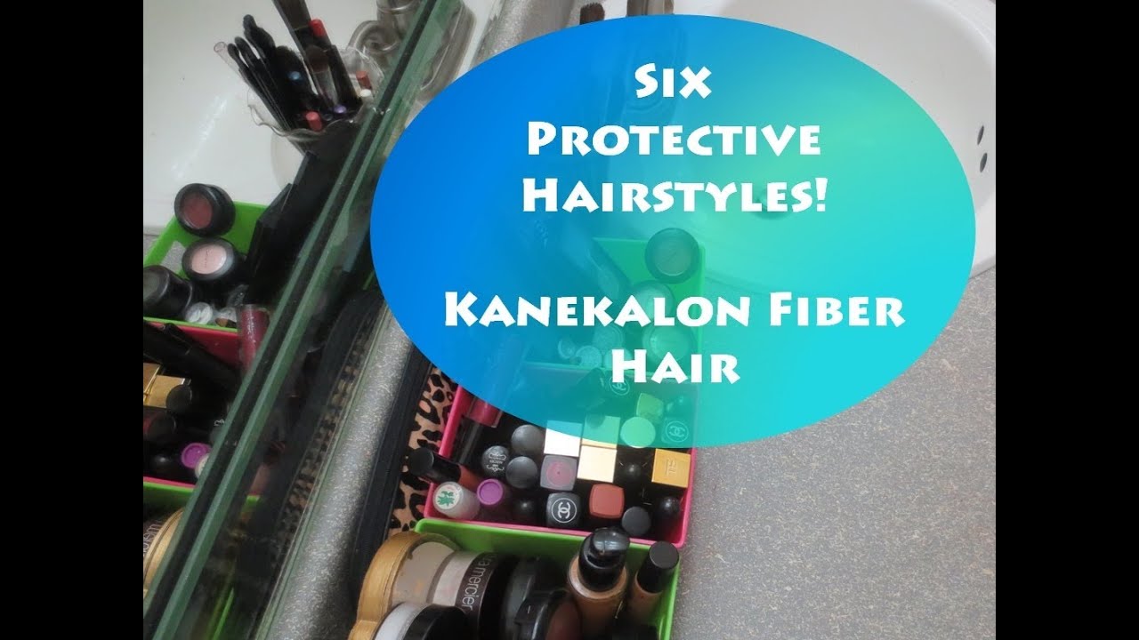 6 Protective Hairstyles | Kanekalon Braiding Hair NO GLUE! NO SEW!