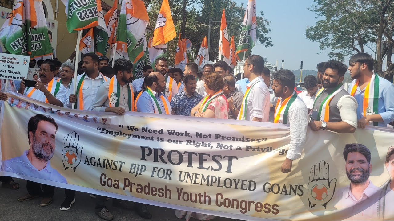 #watchLive 💥Goa Youth Congress Protest for Against for BJP Unemployed Goans