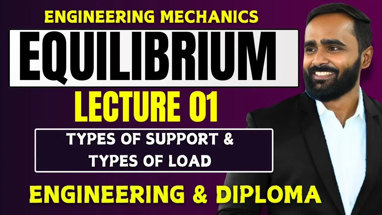 EQUILIBRIUM|LECTURE 01|TYPES OF SUPPORT AND TYPES OF LOADS|ENGINEERING MECHANICS|PRADEEP GIRI SIR