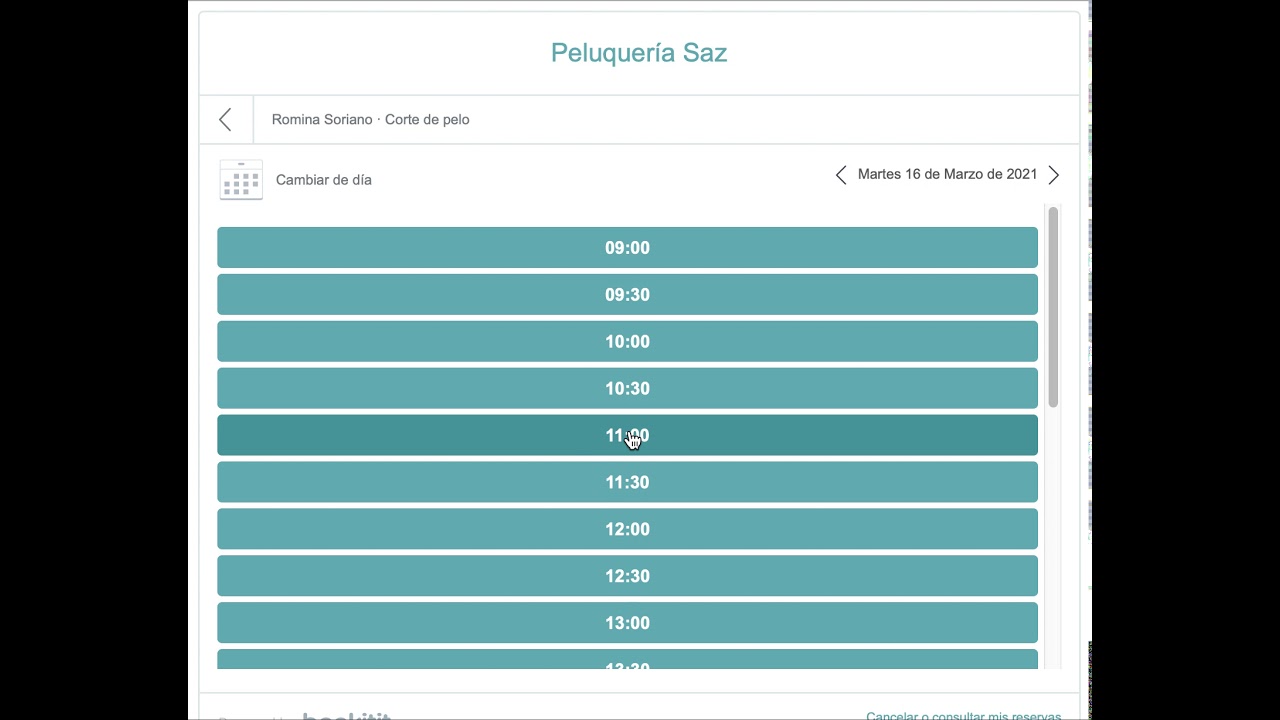Widget de reservas online Bookitit