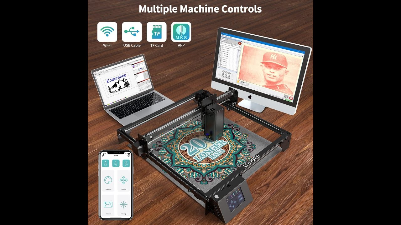 Watch Longer Ray5 Laser cutter, 10w Laser Engraver on Amazon Live