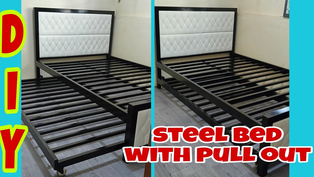 DIY ,,  Steel Bed Frame with Pull out Bed