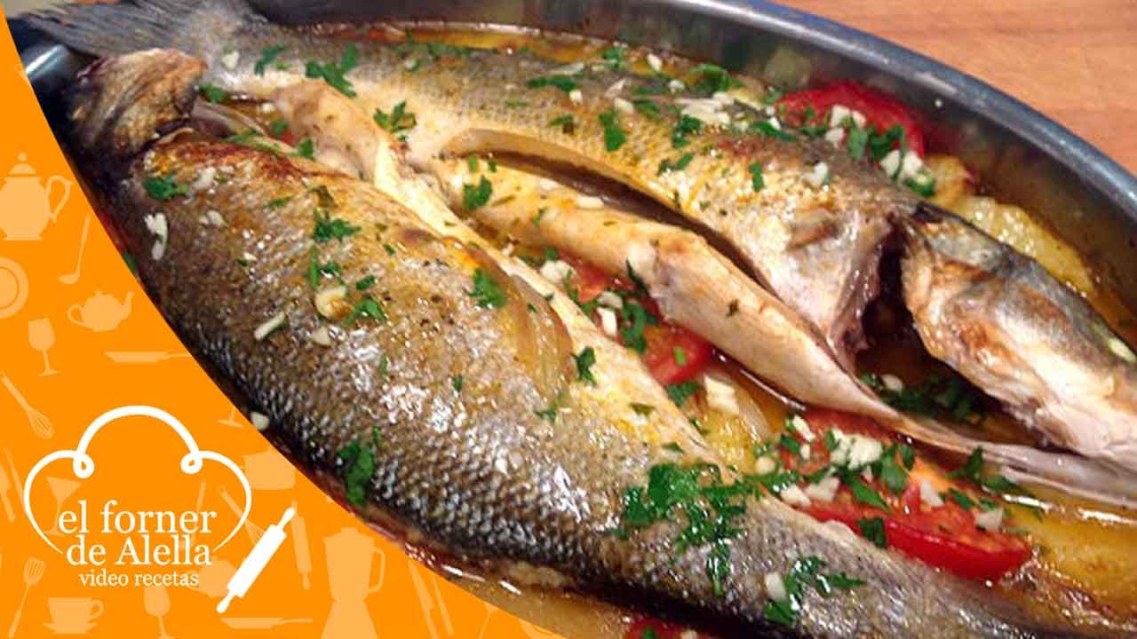 Lubina al horno con Patatas