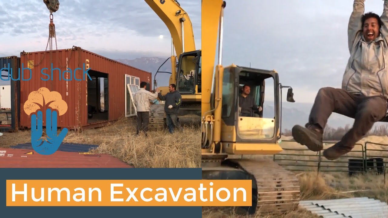 lifting a shipping container home and humans