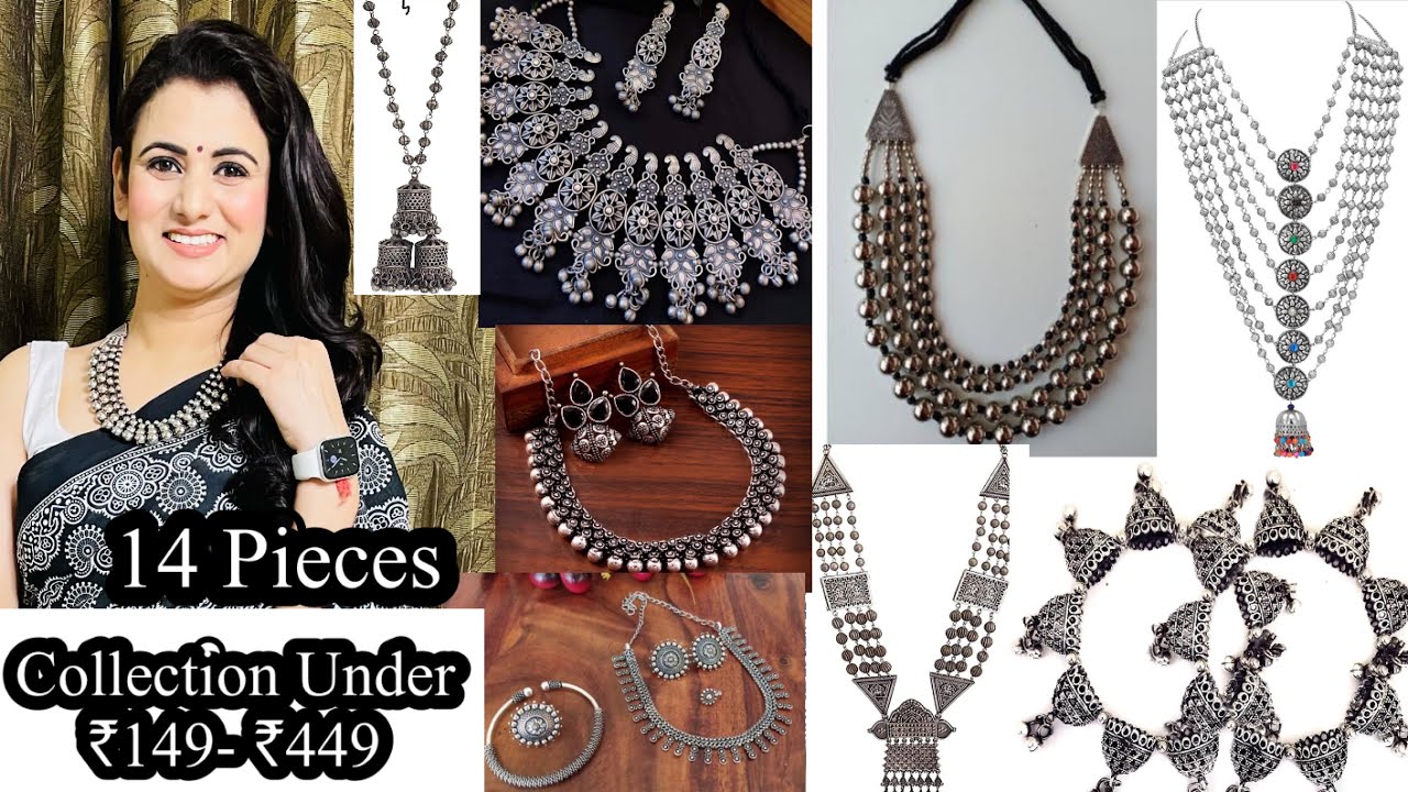 Huge Amazon/Meesho Jewellery Haul Starting ₹149-₹449 | Oxidised Jewellery/Earrings/Kada/Ring Review