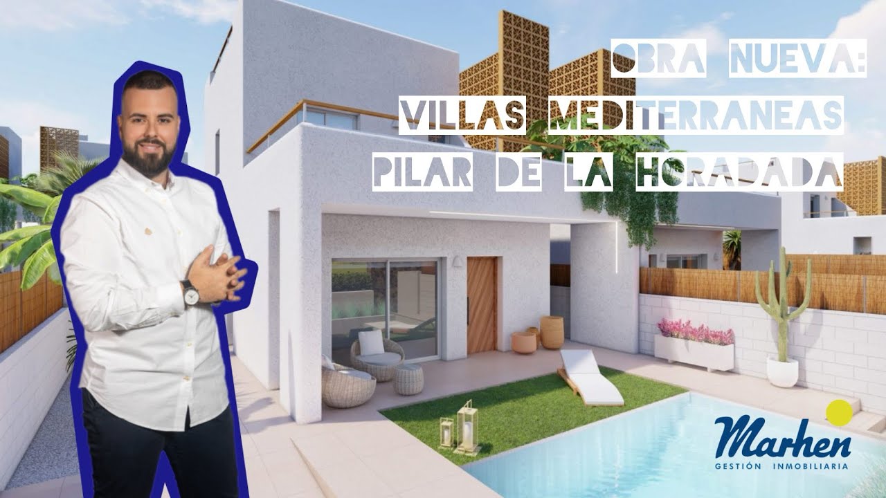 Villa independiente de obra nueva en Pilar de la Horadada. De estilo mediterráneo