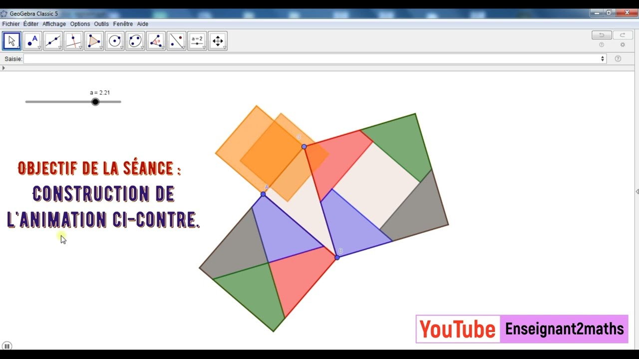 GeoGebra : Illustrer le Théorème de Pythagoreإنتاج مورد رقمي لتوضيح مبرهنة فيتاغورس بواسطة الجيوجبرا