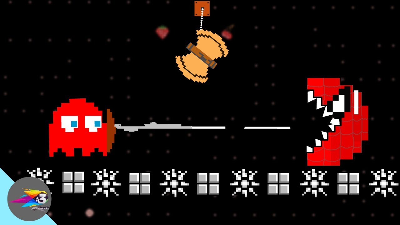 Red Monster Pacman Spider Vs Pacman Ghosts Face-Off Part 3
