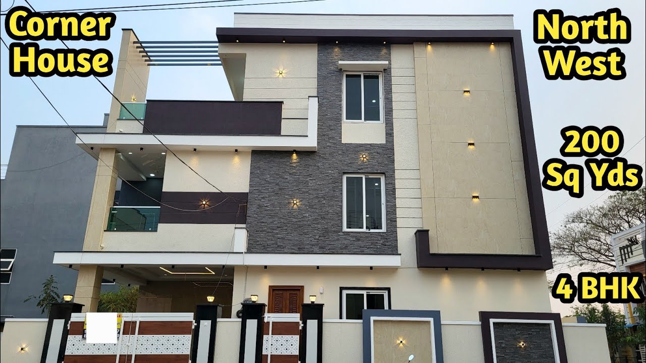 200 SYd 4000sft| New Luxury Duplex House for sale in Hyderabad  North West corner HUDA|  4 BHK Villa