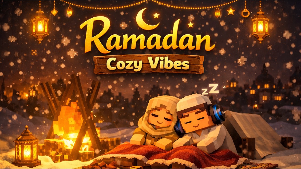 Minecraft snowy cozy vibe 2 hours long calm and relaxing music. Ramadan special ❤.