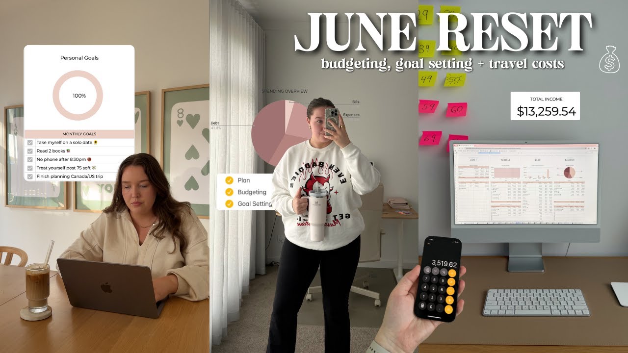 JUNE RESET 💰✔️ budgeting, setting goals, sinking funds + travel costs ✈️