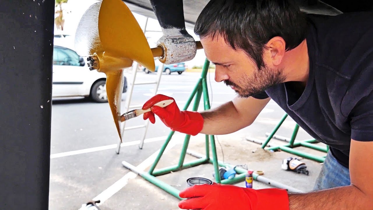 Antifouling & Testing New Seajet SILICONE PAINT On Our Prop (MJ Sailing - Ep 104)