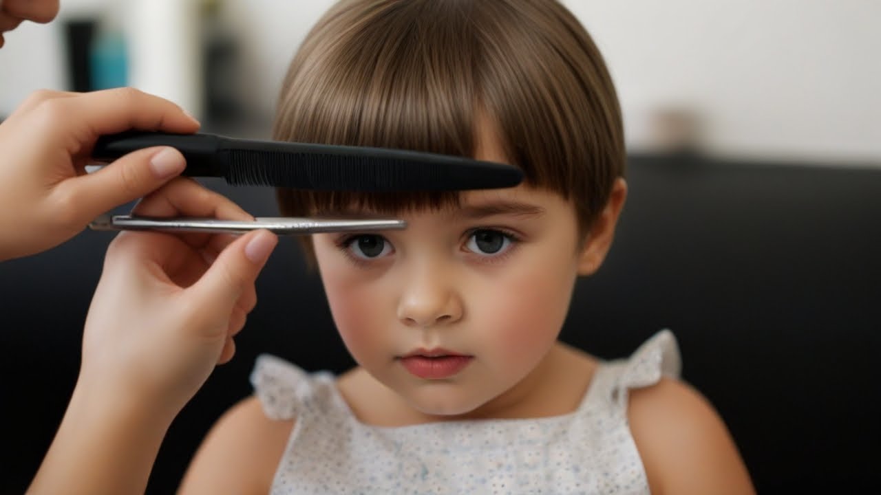 Young girls hair cut first time