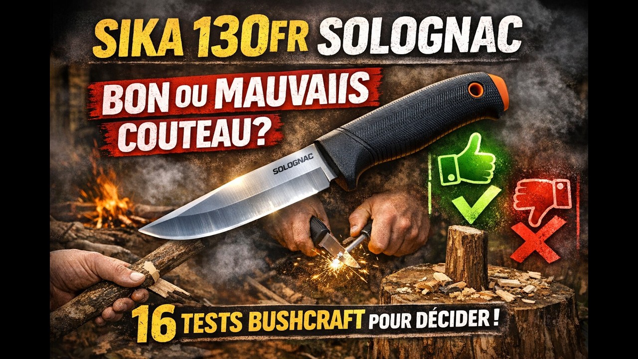 SIKA 130FR SOLOGNAC, BON OU MAUVAIS COUTEAU? 16 TESTS BUSHCRAFT POUR DECIDER