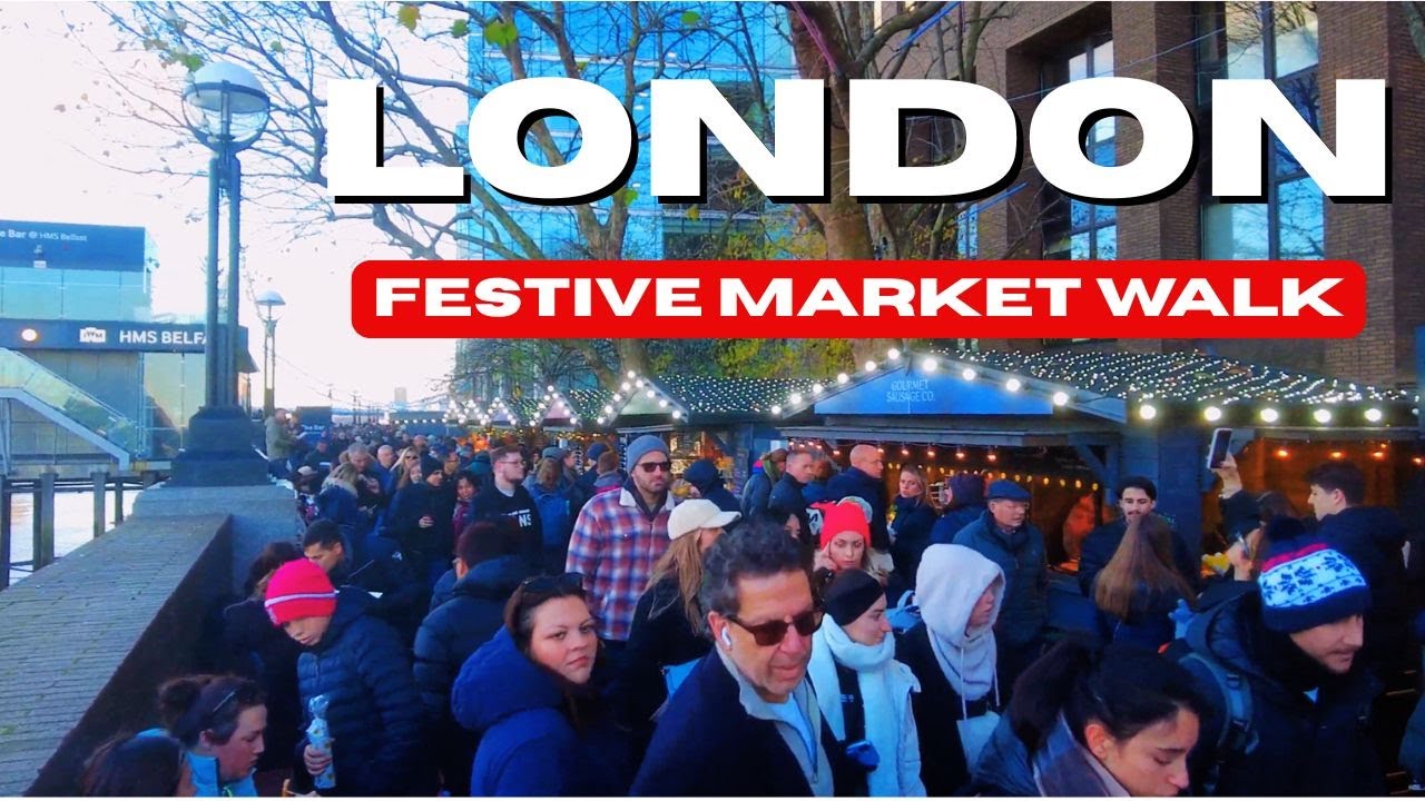 LONDON Christmas Winter Market 4K FESTIVE Walking Tour🎄✨ Westminster to Tower Bridge via Southbank