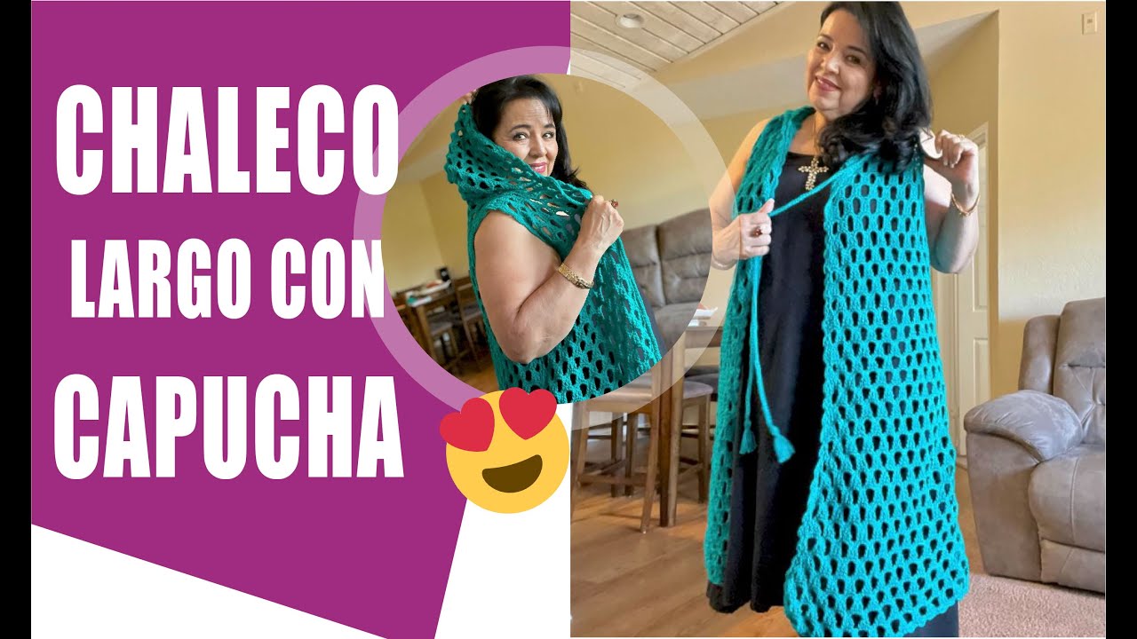 CÓMO TEJER UN CHALECO CON CAPUCHA A LA MEDIDA PERFECTA EN GANCHO ☘️☘️ Yo Tejo con LAURA CEPEDA