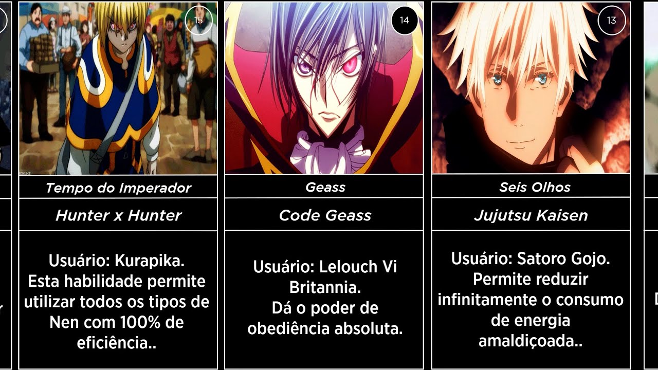 Os Olhos Mais Poderosos dos Animes | LISTA