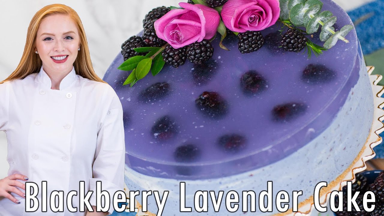 AMAZING Blackberry Lavender Mousse Cake Recipe!! With Blackberry Mousse & Lavender Jello!