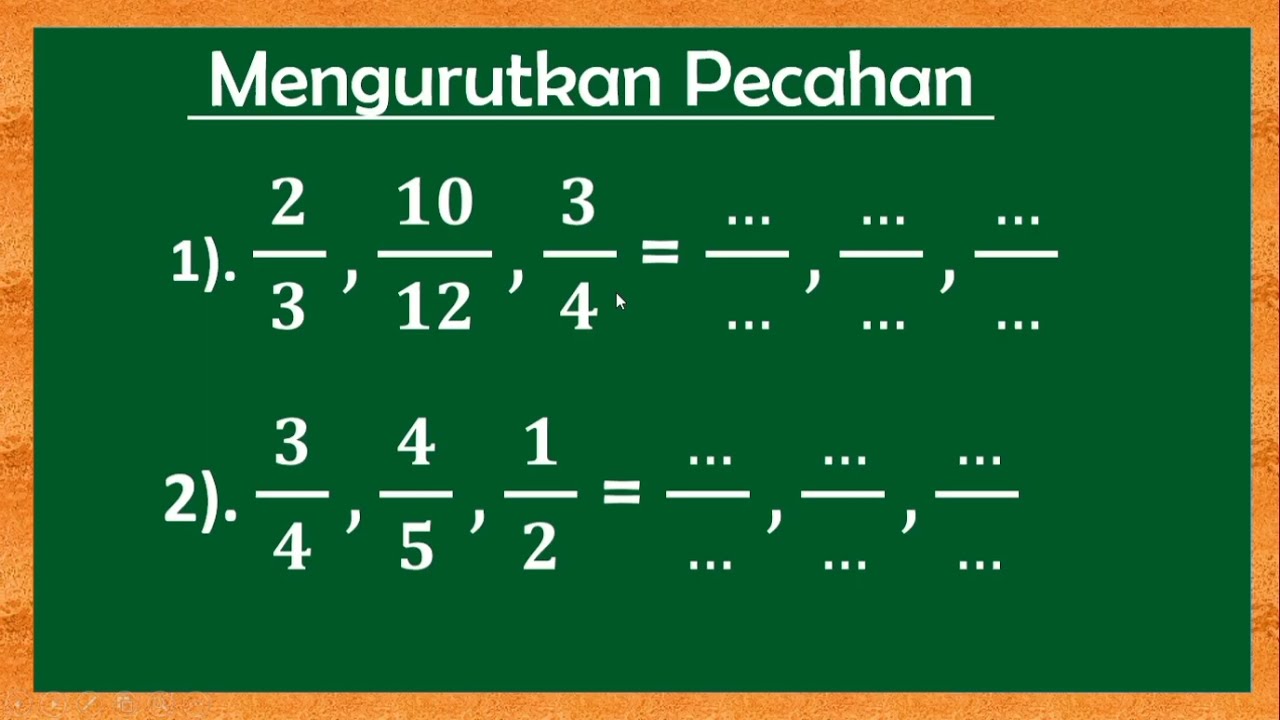 CARA MENGURUTKAN PECAHAN #KELAS 4#cara_mengurutkan_pecahan_kelas_4