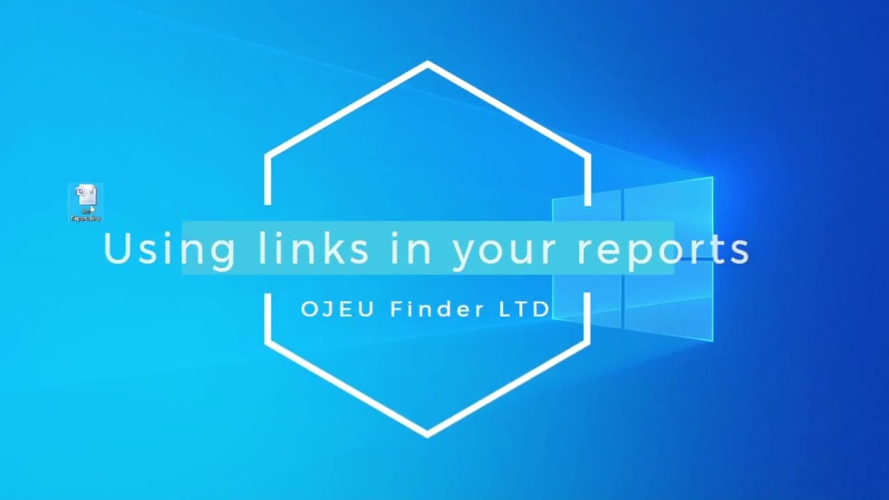How To - Use links in your OJEU reports (MS Word)