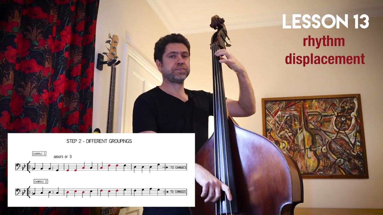 Walking Bass on Rhythm Changes Rhythmic displacement lesson