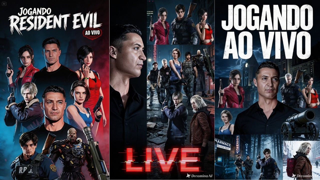 jogando ao vivo varios jogos de resident evil