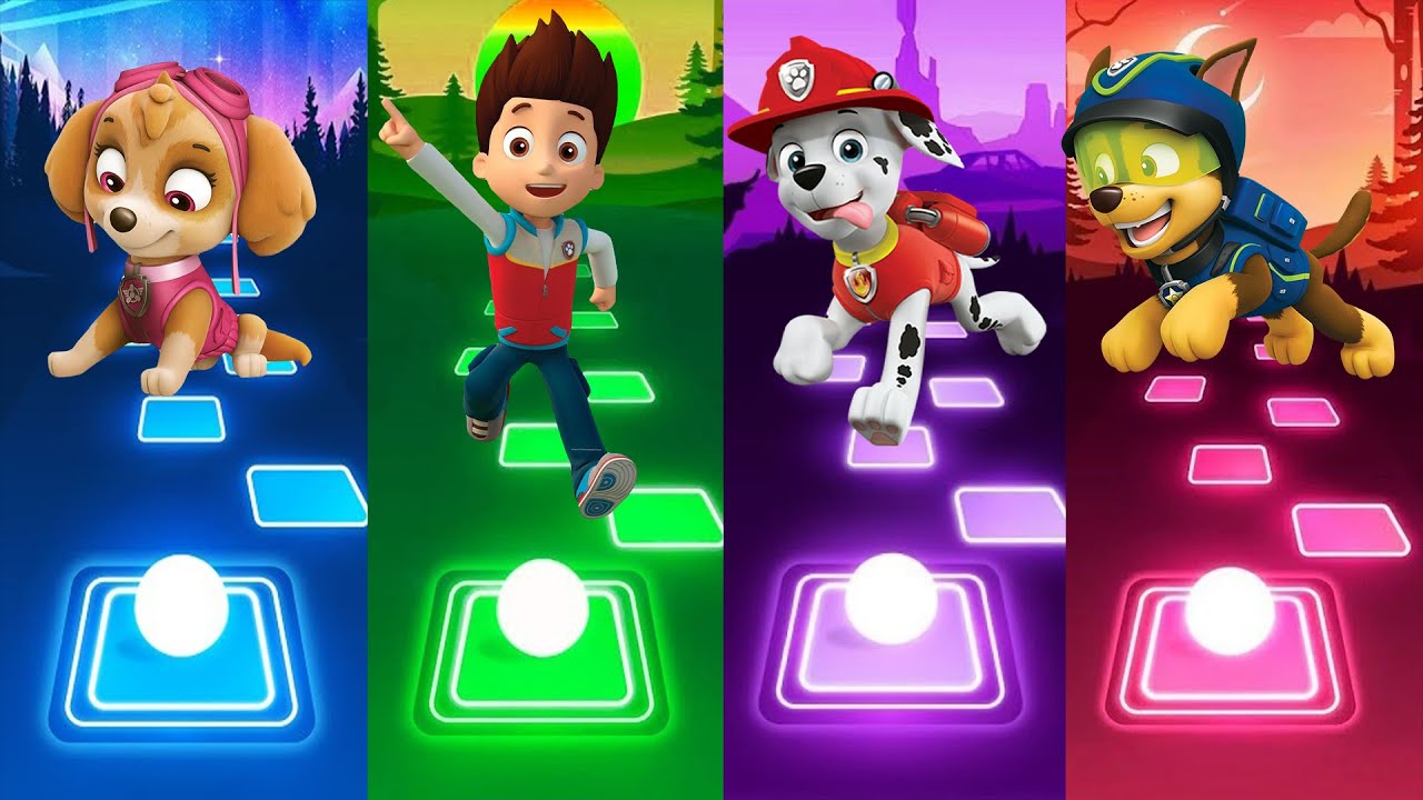 SKYE vs RIDER vs MARSHALL vs CHASE | Tiles hop EDM Rush