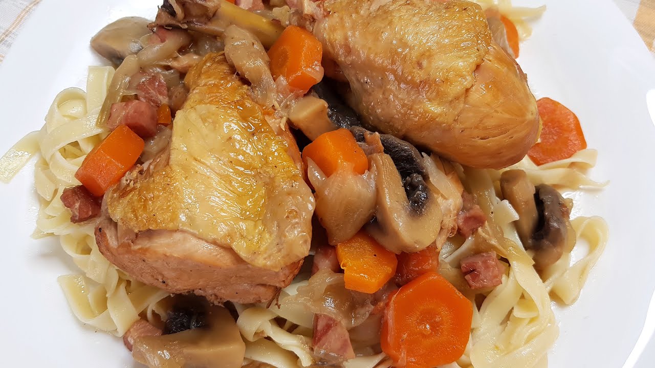 Κόκορας κρασάτος Coq au vin (κοκ ο βεν)!!!