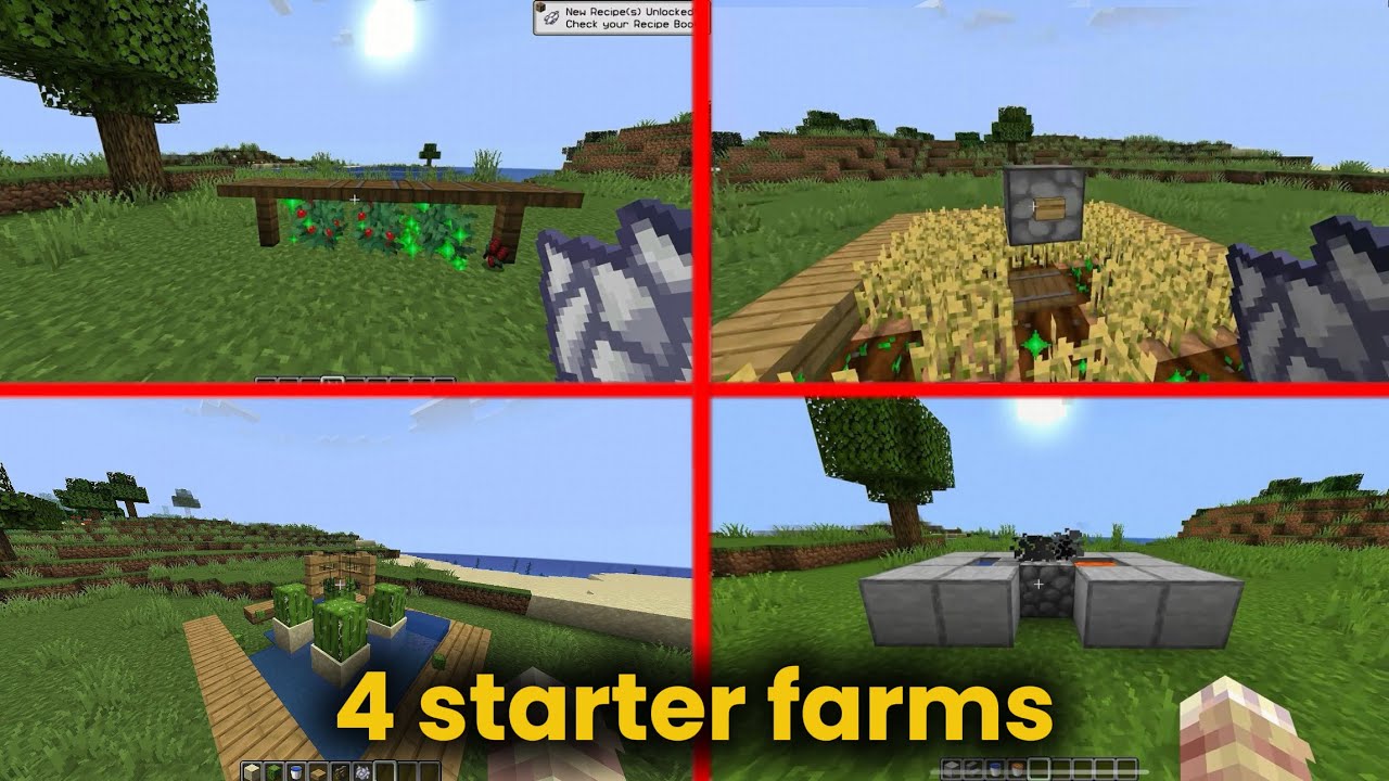 4 EASY STARTER FARMS IN MINECRAFT