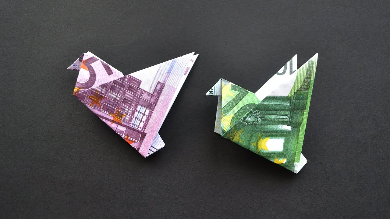 Euro Origami VOGEL TAUBE Geldgeschenk GELD FALTEN | Geschenk f&uuml;r Kinder |Money PEGION BIRD |Tutorial