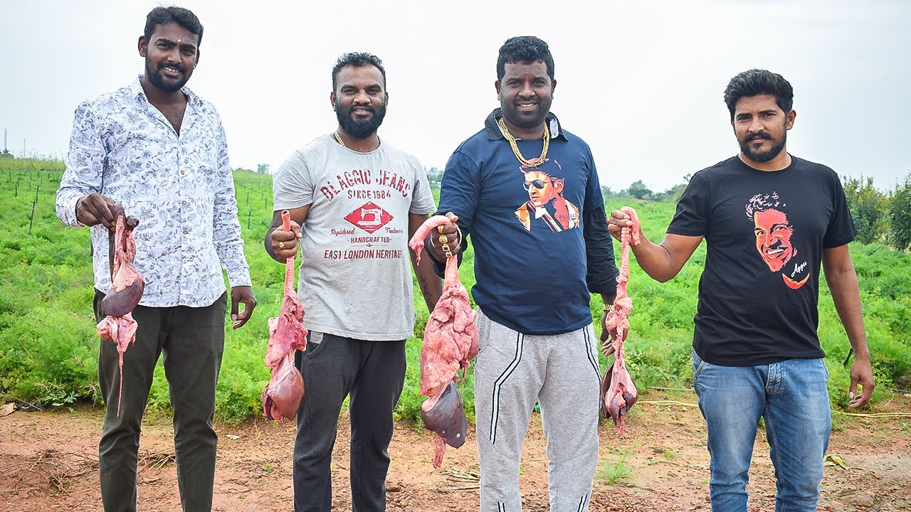 Goat Parts Fry | Goat Heart | Goat Lungs | Goat Liver | Akshay Food Factory | Village Cooking