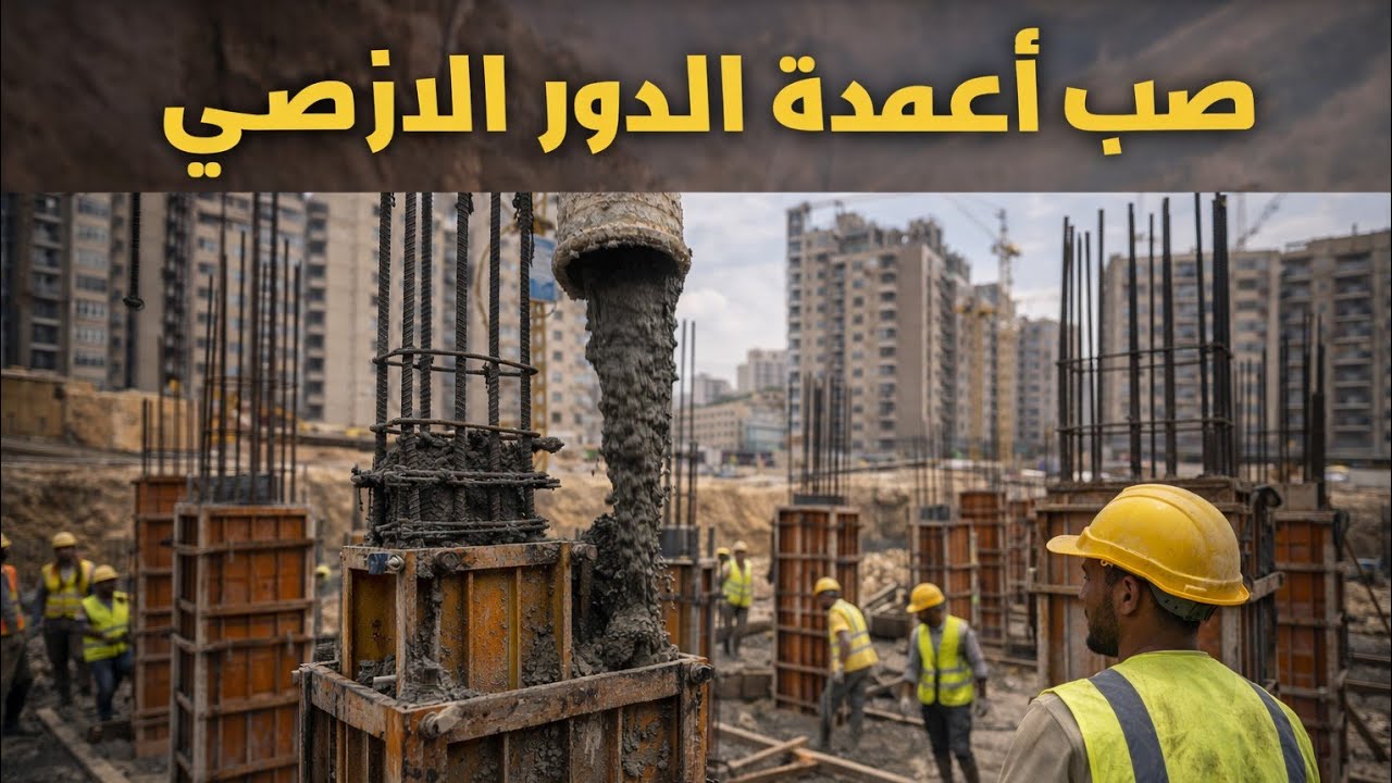 الكيان | من التسليح إلى الصب... أعمدة الدور الأرضي لبرج الكيان 1
