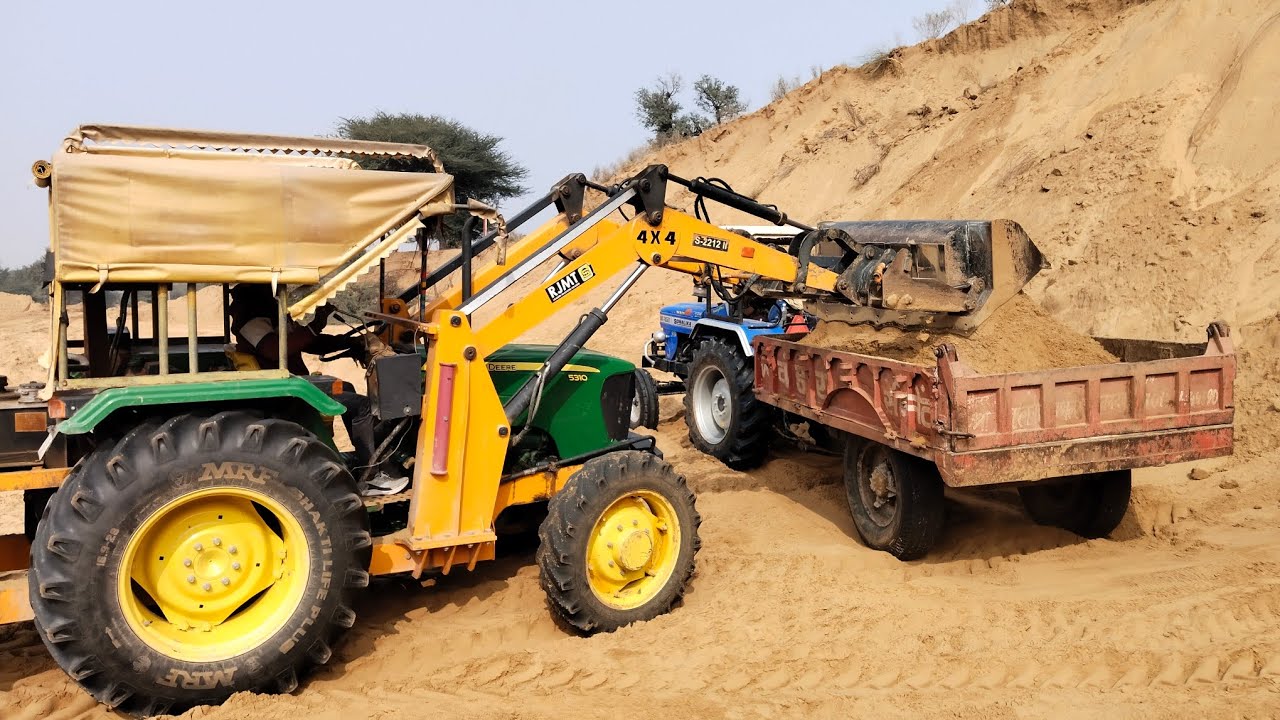 John Deere loader 5310  //मिट्टी की ट्रॉली भरते हुए //#5310RJMT #MXE #RJMT #loder #5310 