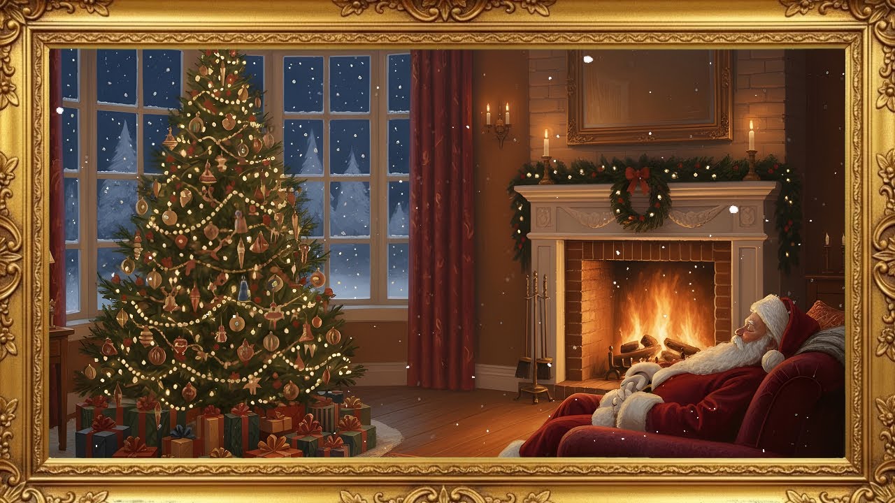 Cozy Silent Christmas Fireplace | 4K TV Screensaver (No Sound) | Warm Holiday Ambience 🎄🕯️🔥