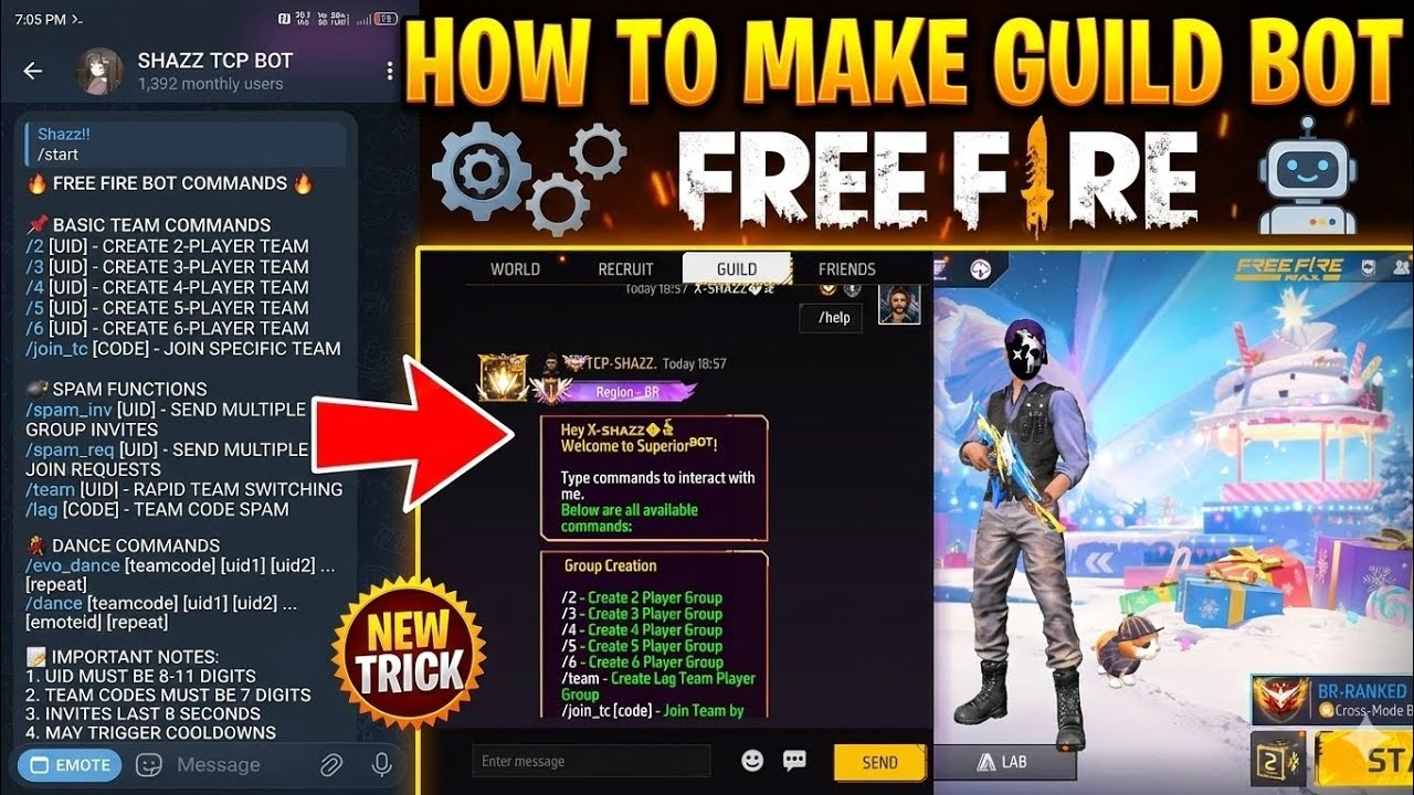How to make free fire guild bot / guild bot free fire / guild tcp bot free fire