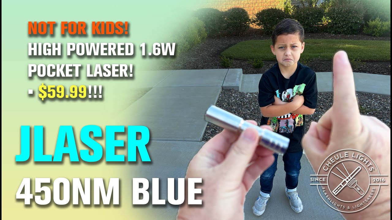 JLasers (МИНИАТЮРНЫЙ!) Карманный лазер Blue 14500 с длиной волны 450 нм!